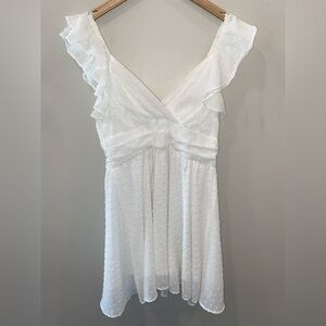 Altar'd State Clip Dot Sundress Size Large Tie Back V-Neck Flutter Sleeve